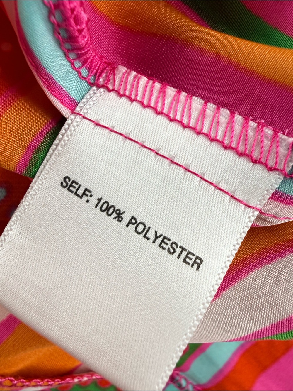 Rose + Olive Retro Rainbow Halter SZ M Bright Mod Psychedelic Sleeveless Blouse - Picture 6 of 7